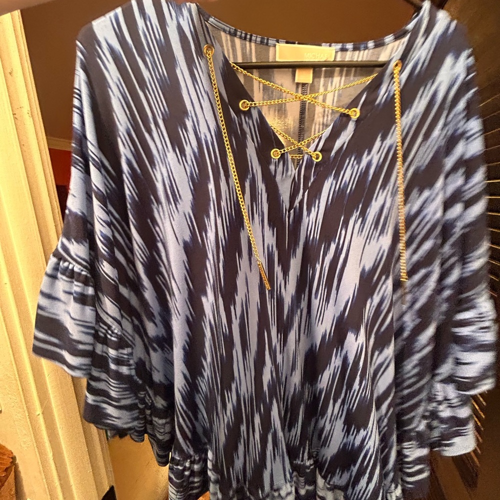 Blue Patterned Women's Top
